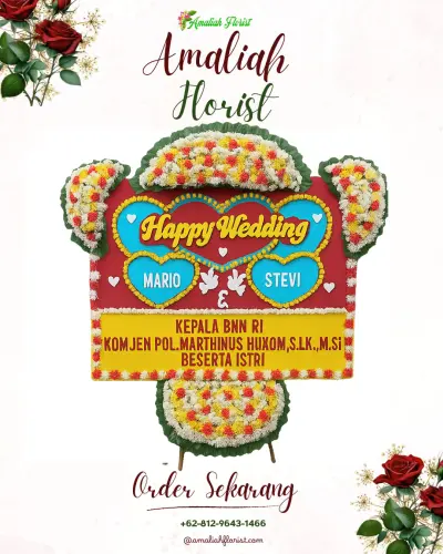 Karangan Papan Bunga Pernikahan di Maluku